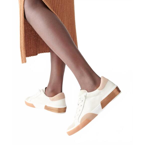 NEW DOLCE VITA women\'s zina fashion sneaker in white/tan